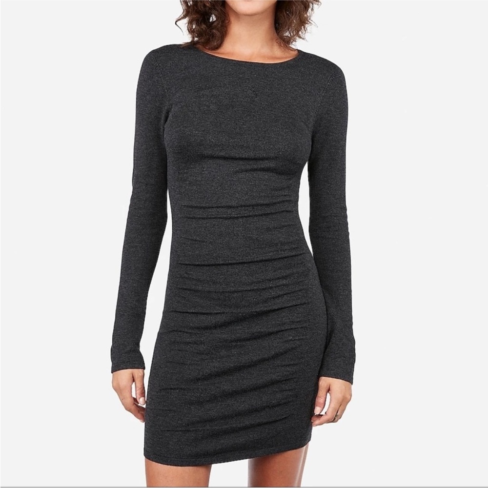 Navy blue  Express ruched sweater dress.